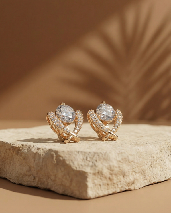 Set Aurora detalle aretes oro laminado Las Marujas