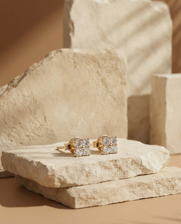 Set Luna detalle aretes oro laminado Las Marujas