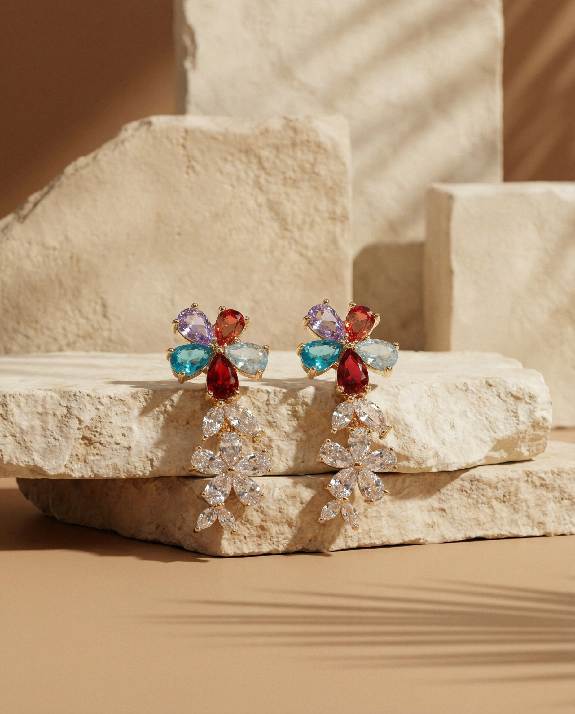 Set Camila detalle aretes oro laminado Las Marujas