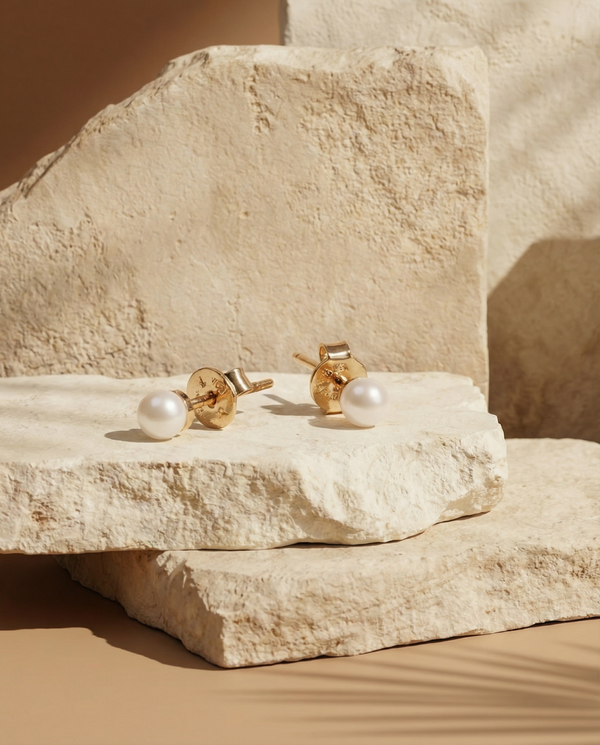 Set Perla detalle aretes oro laminado Las Marujas